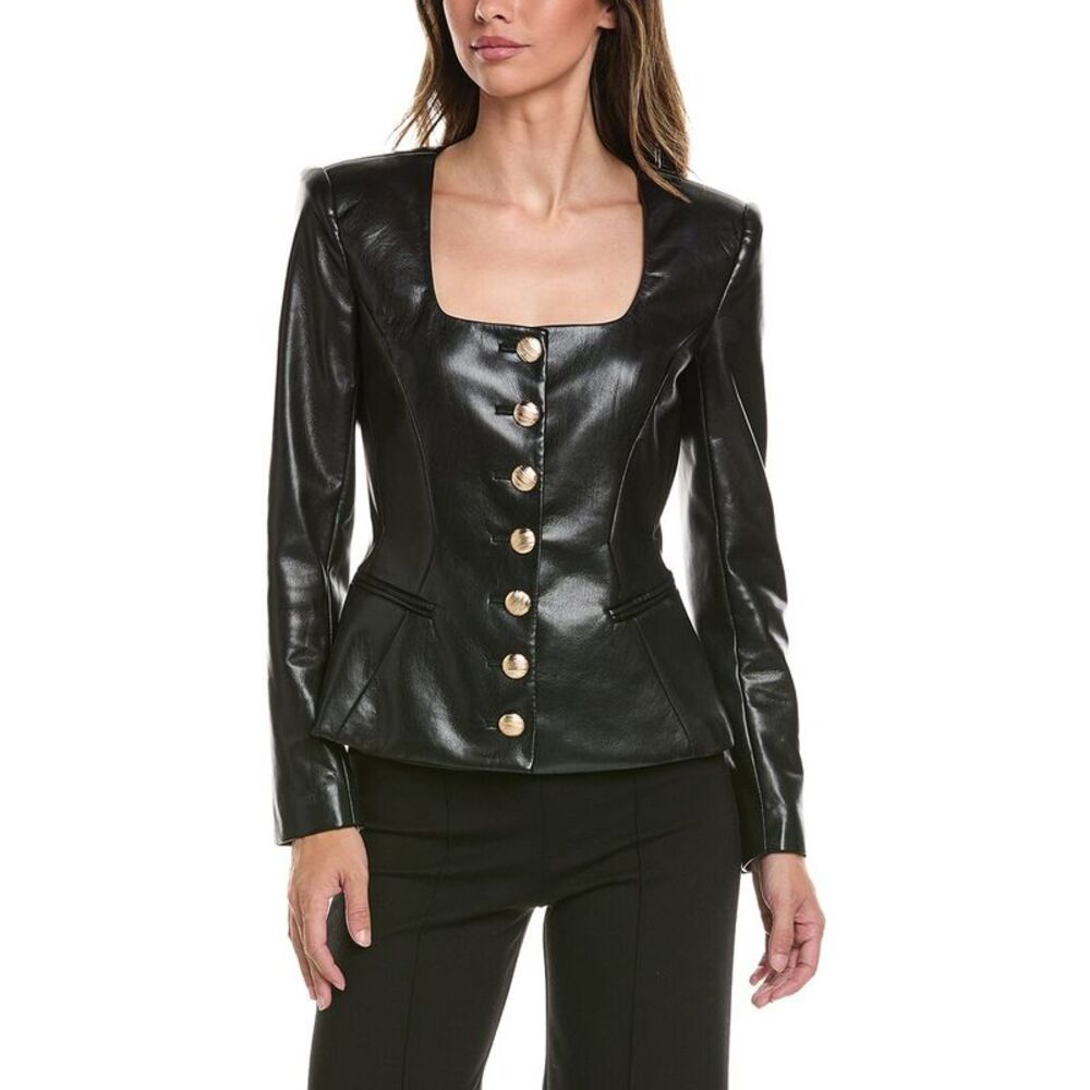 Generation Love Womens Lavena Vegan Leather Jacket, Black